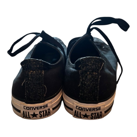 Converse Women's Black Glitter Sneakers Womens Size 9 - Picture 4 of 7